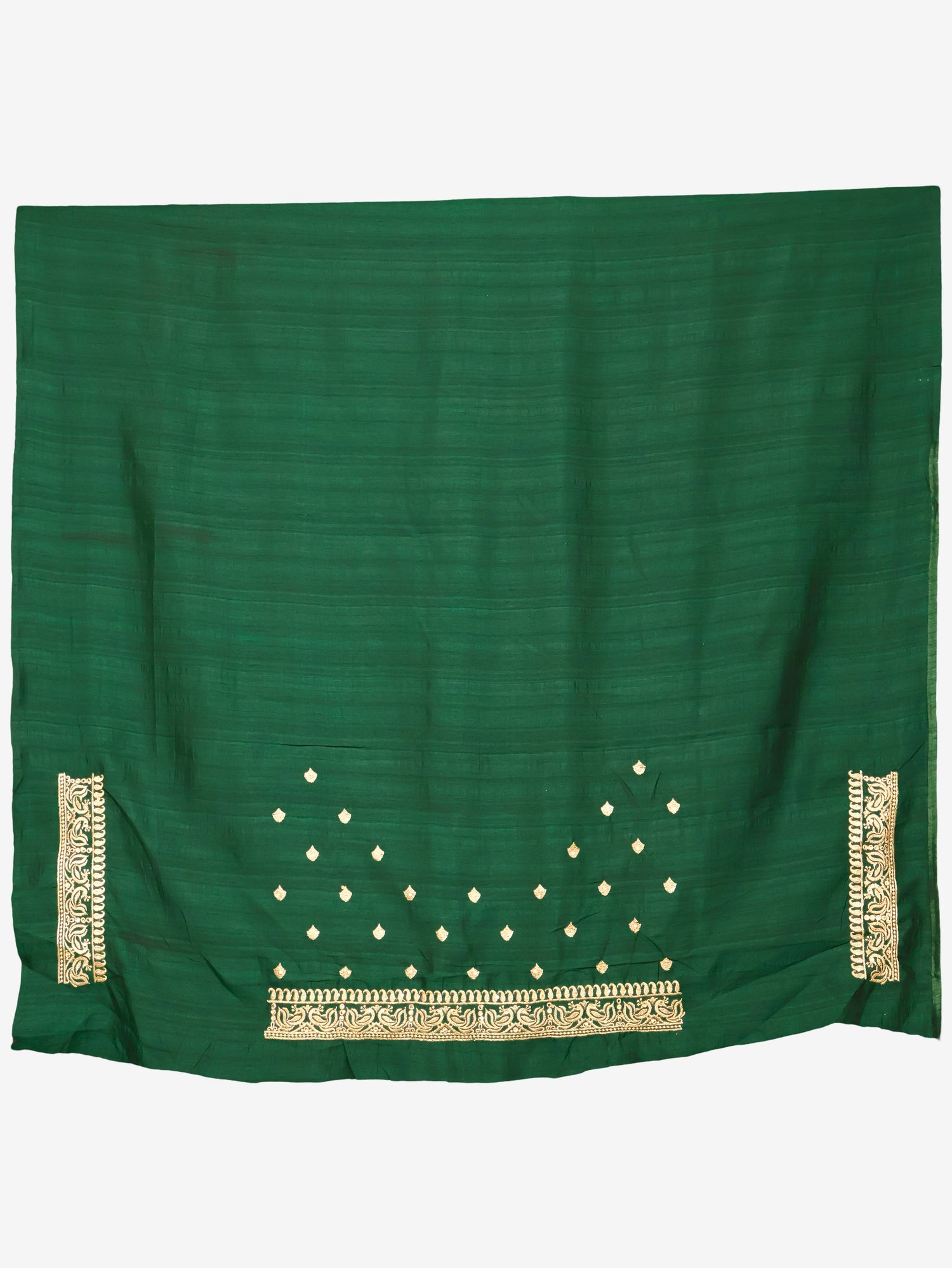 Designer Saree with Kundan & Heavy Embroidery Work by Shreekama Dark Green Designer Sarees for Party Festival Wedding Occasion in Noida