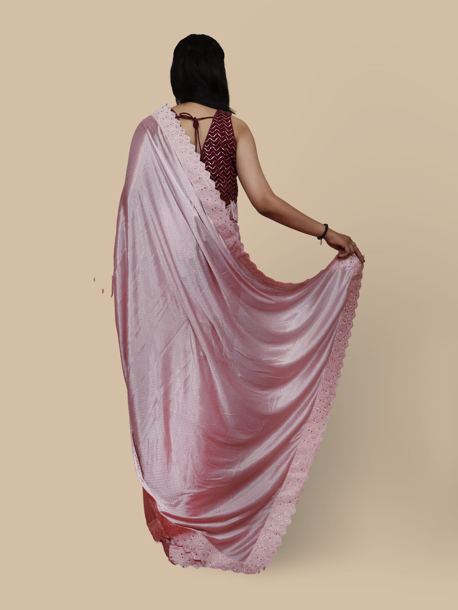 Designer Saree with Heavy Sequin & Stone Work by Shreekama