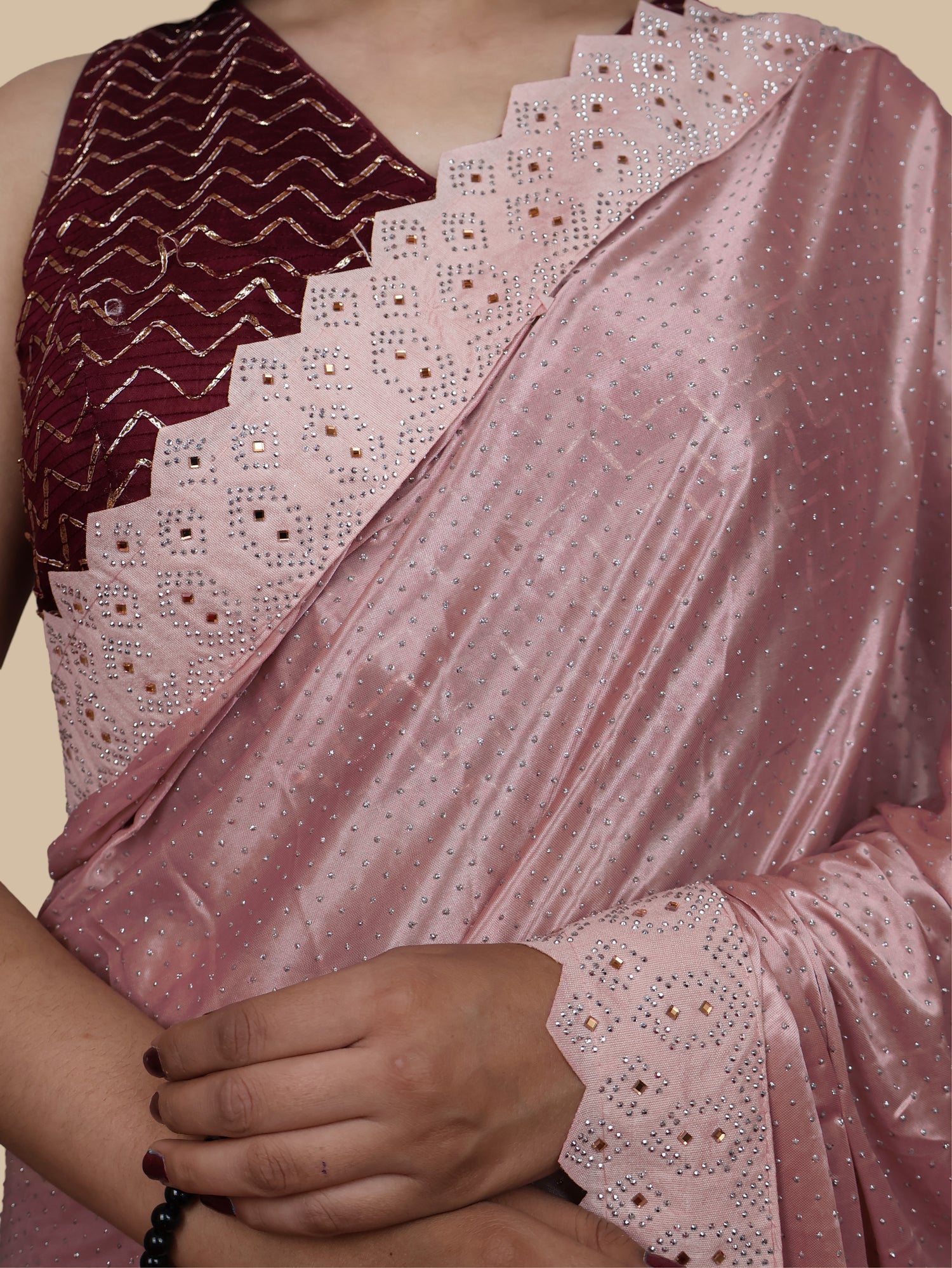 Designer Saree with Heavy Sequin & Stone Work by Shreekama