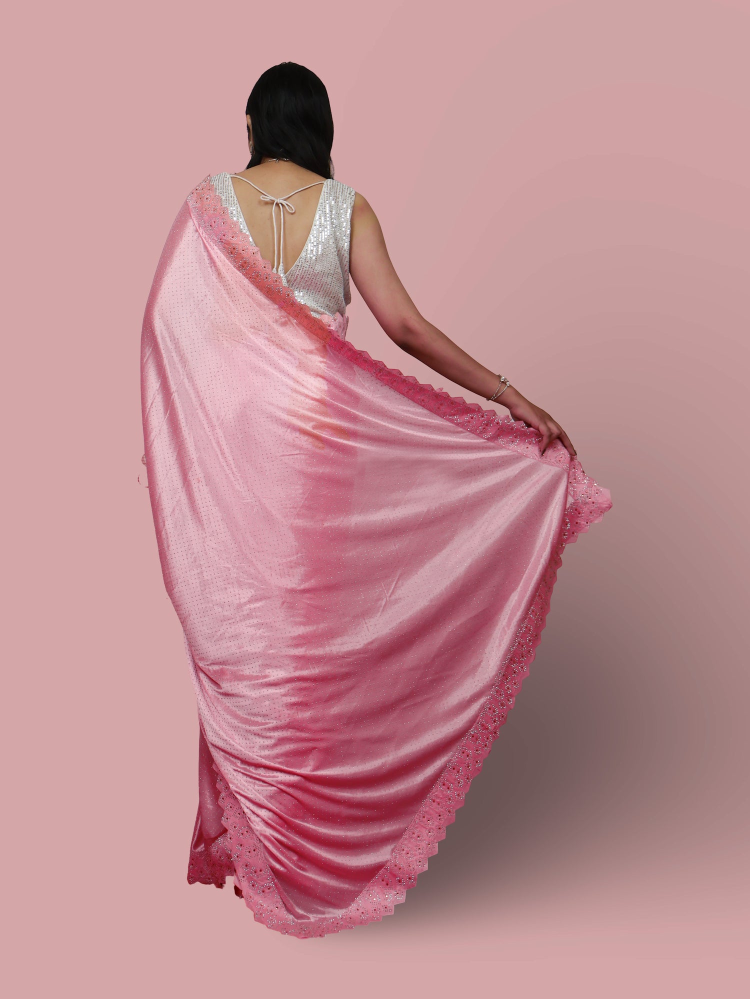 Designer Saree with Heavy Sequin & Stone Work by Shreekama