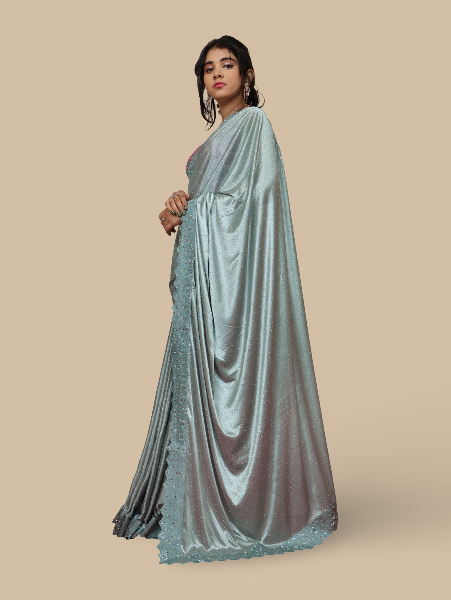 Designer Saree with Heavy Sequin & Stone Work by Shreekama