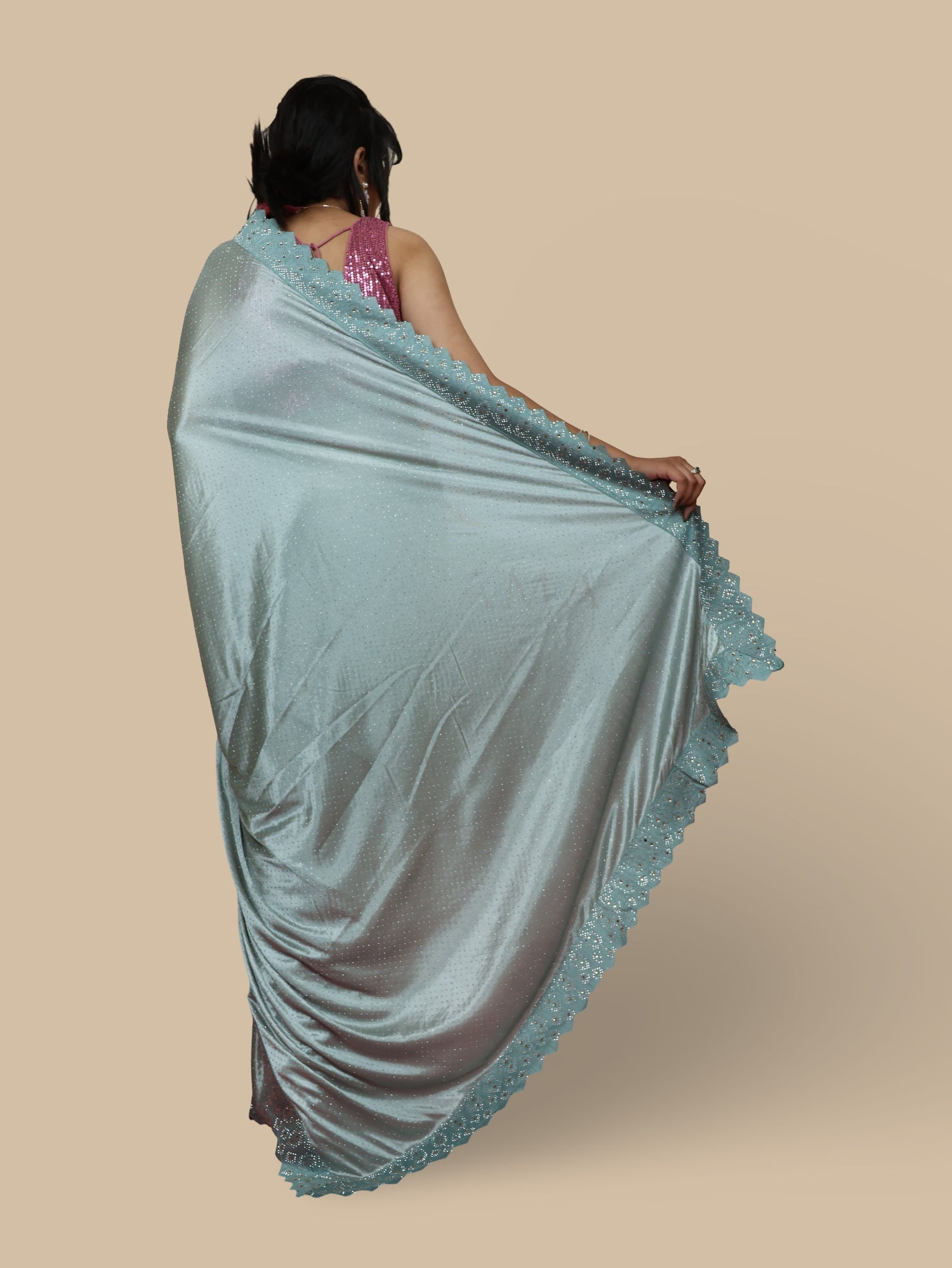 Designer Saree with Heavy Sequin & Stone Work by Shreekama