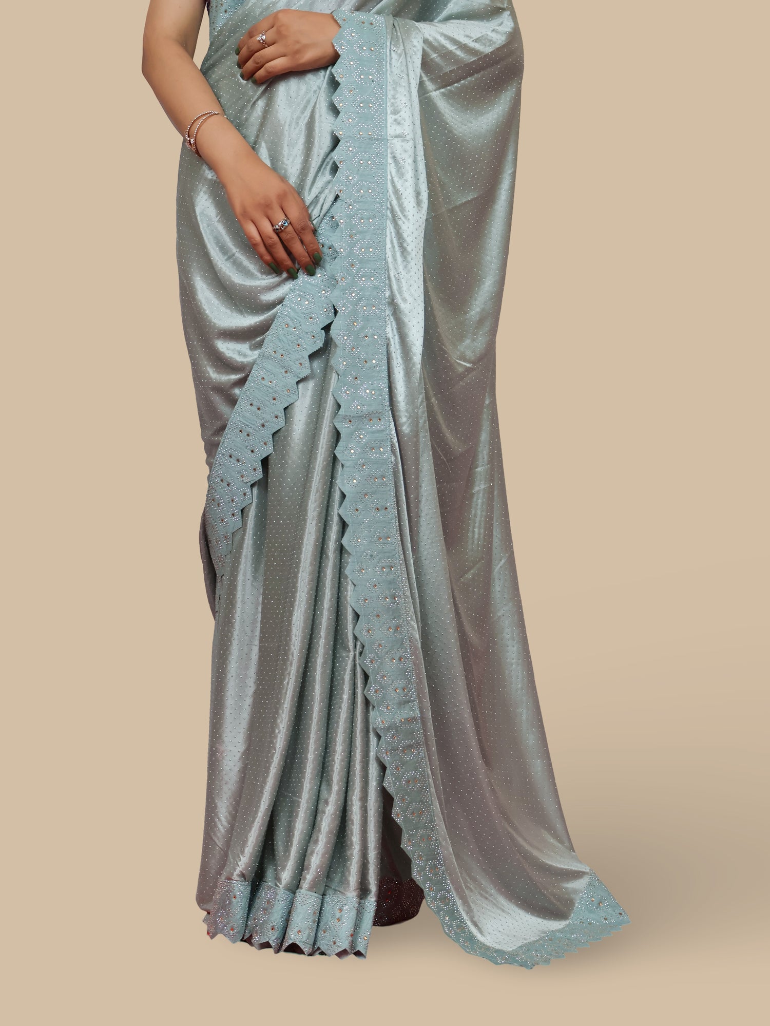 Designer Saree with Heavy Sequin & Stone Work by Shreekama