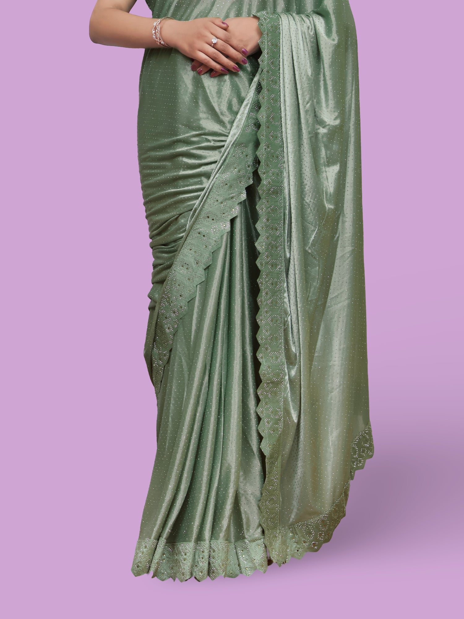 Designer Saree with Heavy Sequin & Stone Work by Shreekama