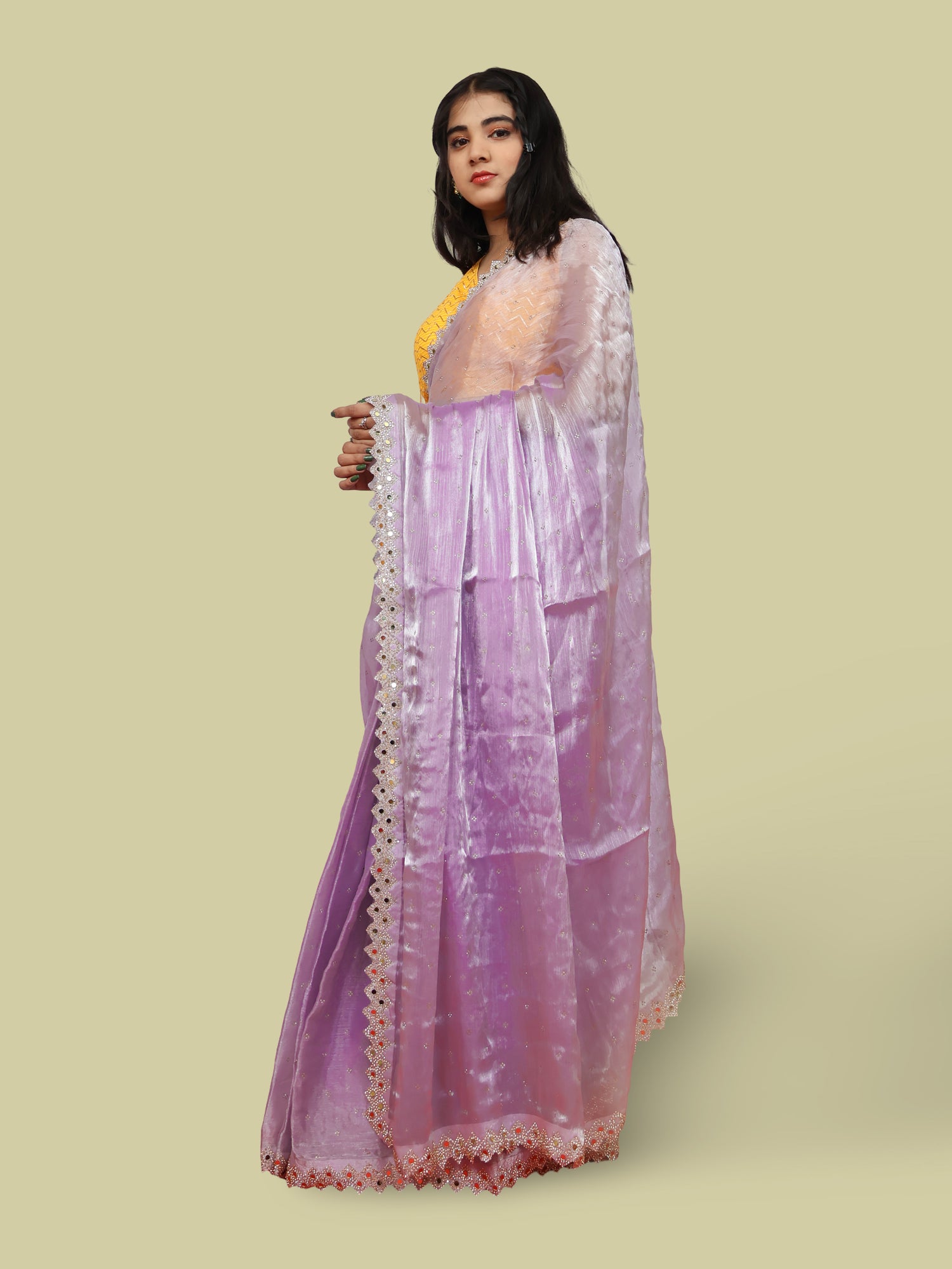 Designer Saree with Heavy Sequin & Stone Work by Shreekama