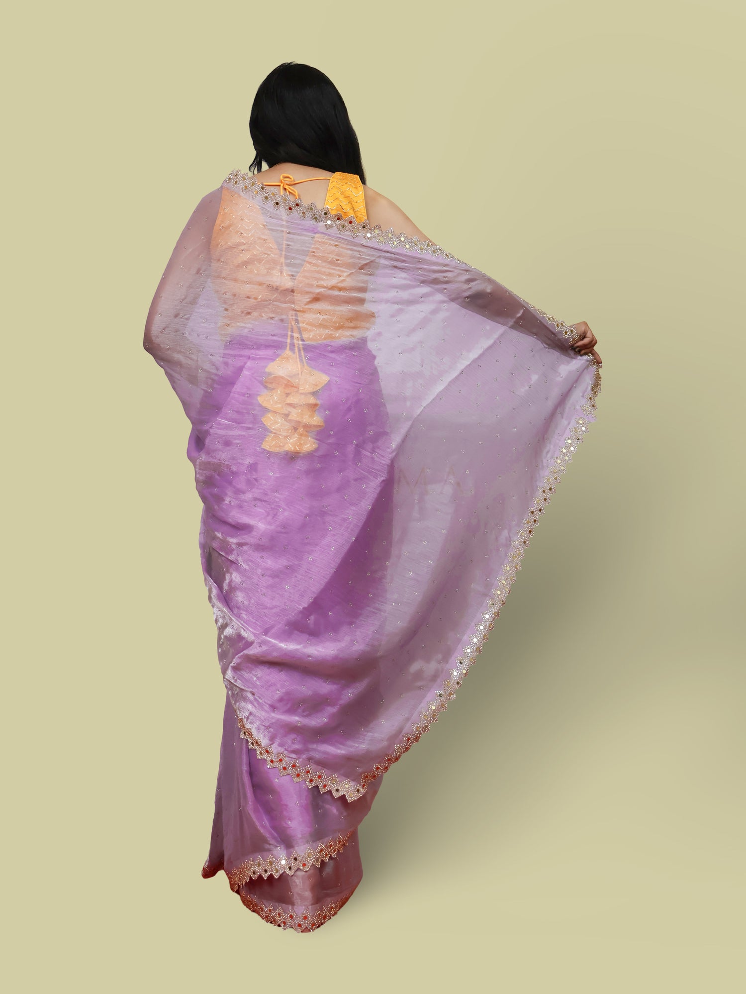 Designer Saree with Heavy Sequin & Stone Work by Shreekama