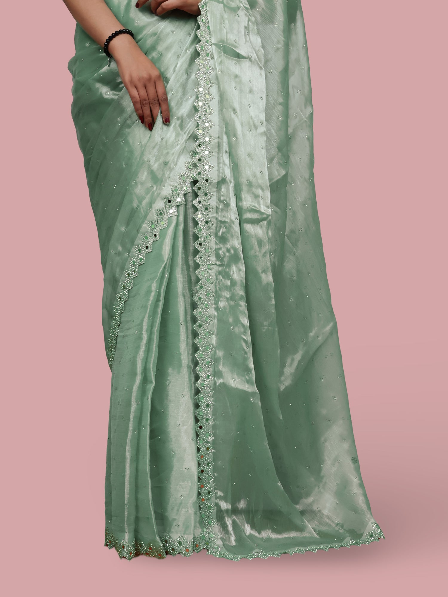 Designer Saree with Heavy Sequin & Stone Work by Shreekama