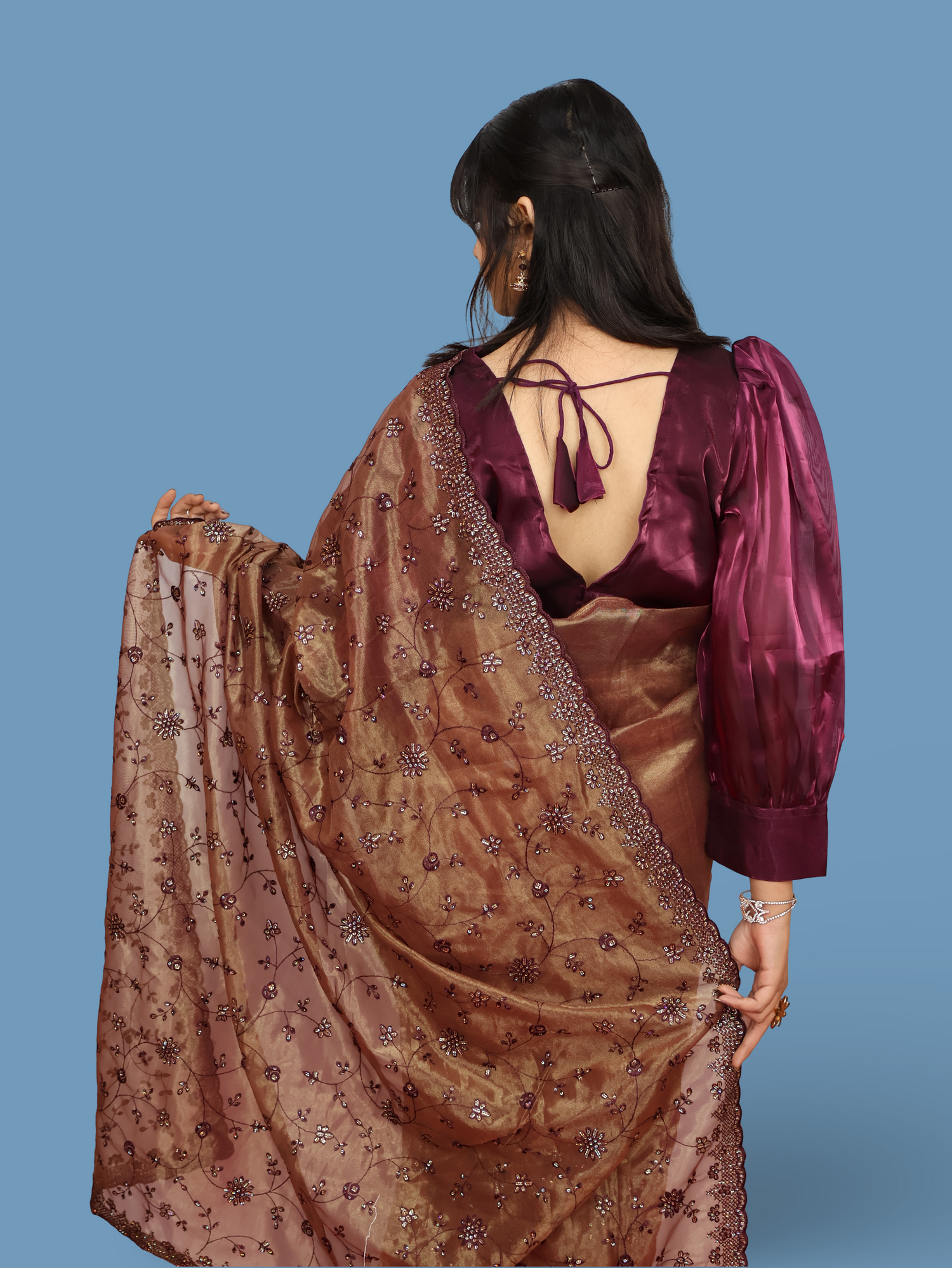 Designer Saree with Embroidery & Heavy Sequin Work by Shreekama