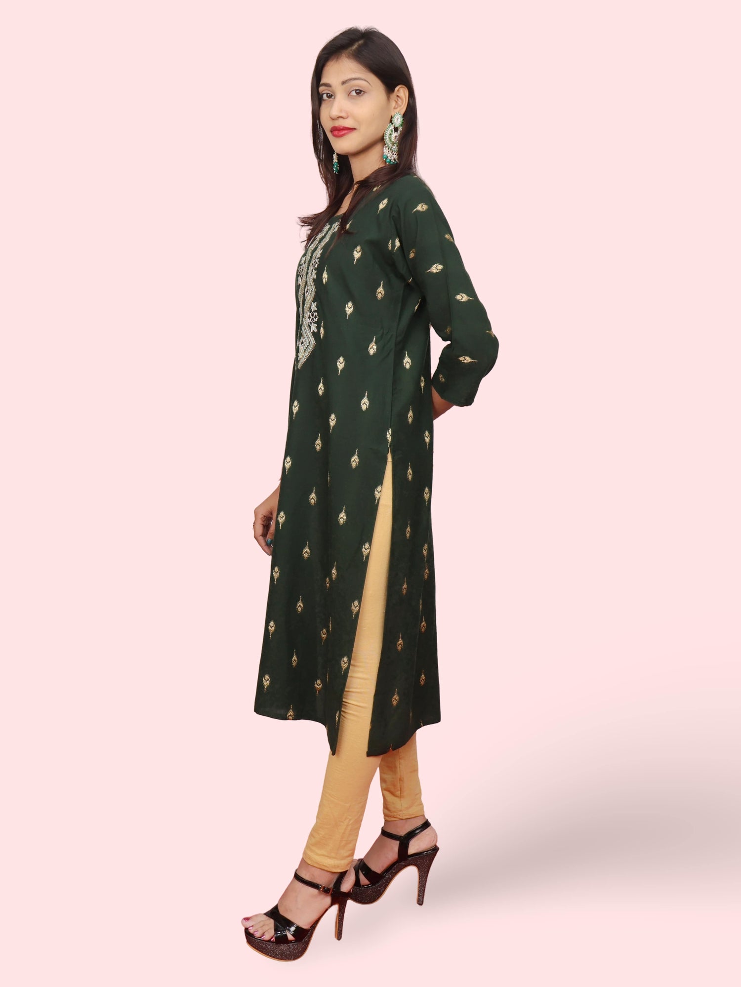 Cotton Kurti with Stunning Embroidered Neck