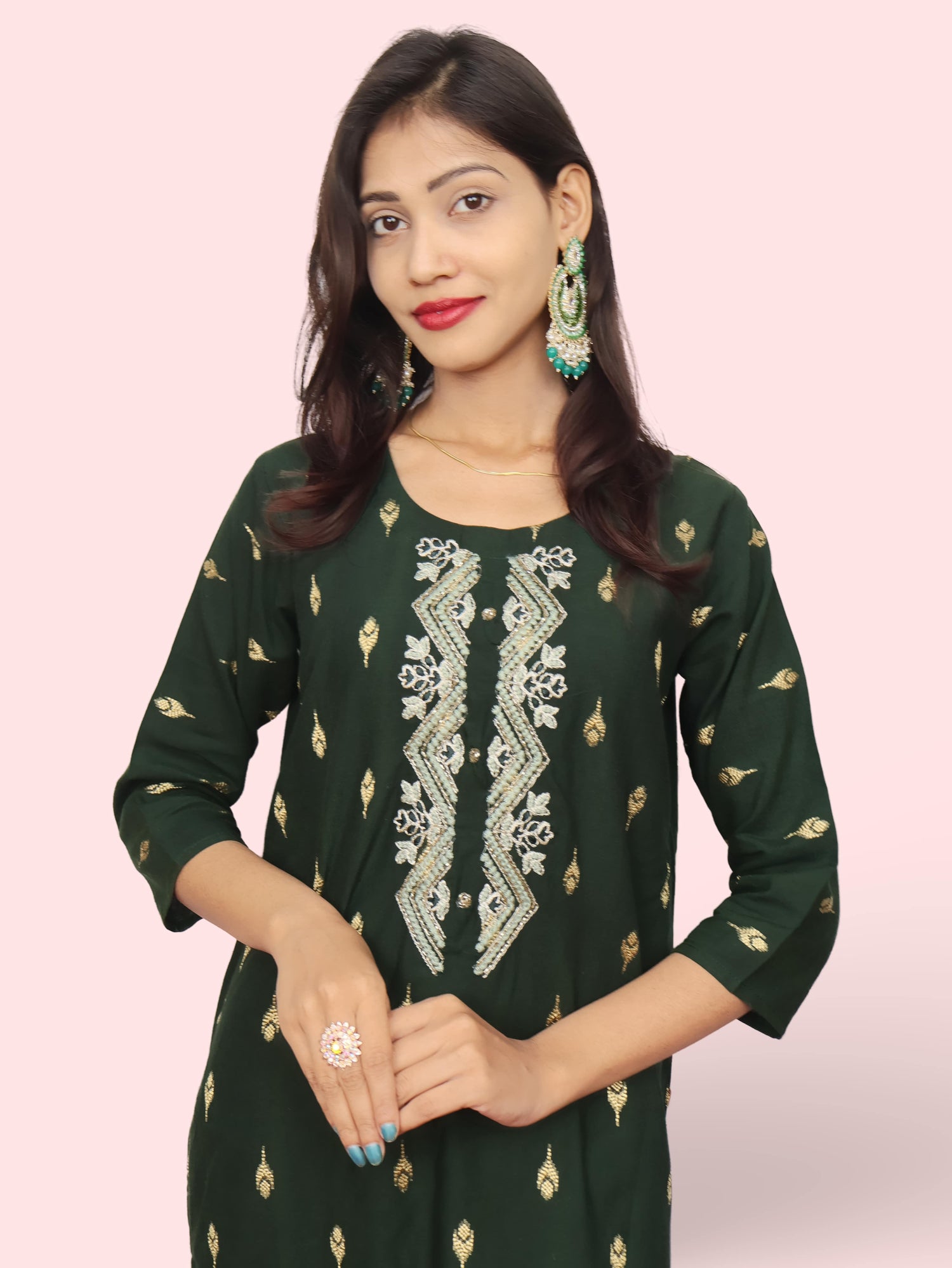 Cotton Kurti with Stunning Embroidered Neck
