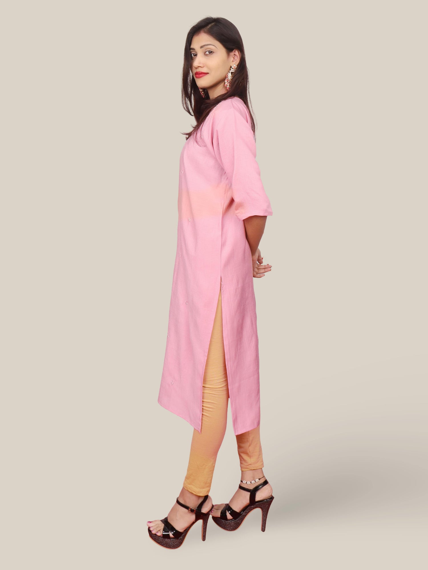 Cotton Kurti with Beautifully Embroidered Neckline