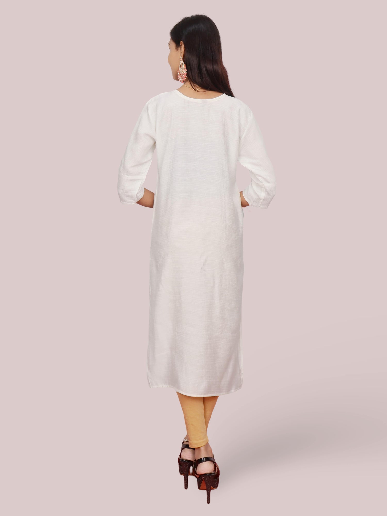 Cotton Kurti with Beautifully Embroidered Neckline