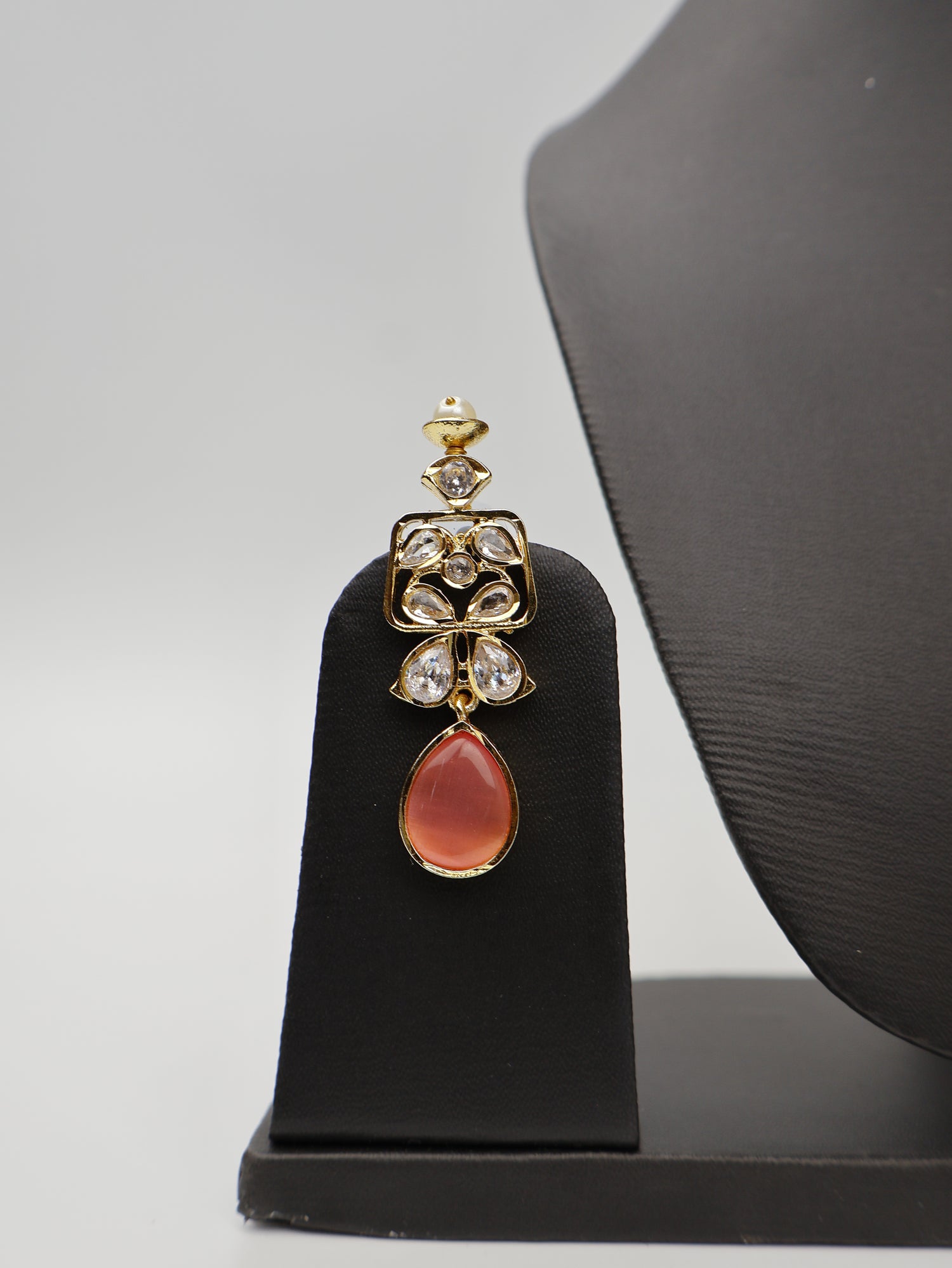 Three Layer Pink & Mint Green Monalisa Stones and Polki Necklace Set Fashion Jewelry for Party Festival Wedding Occasion in Noida