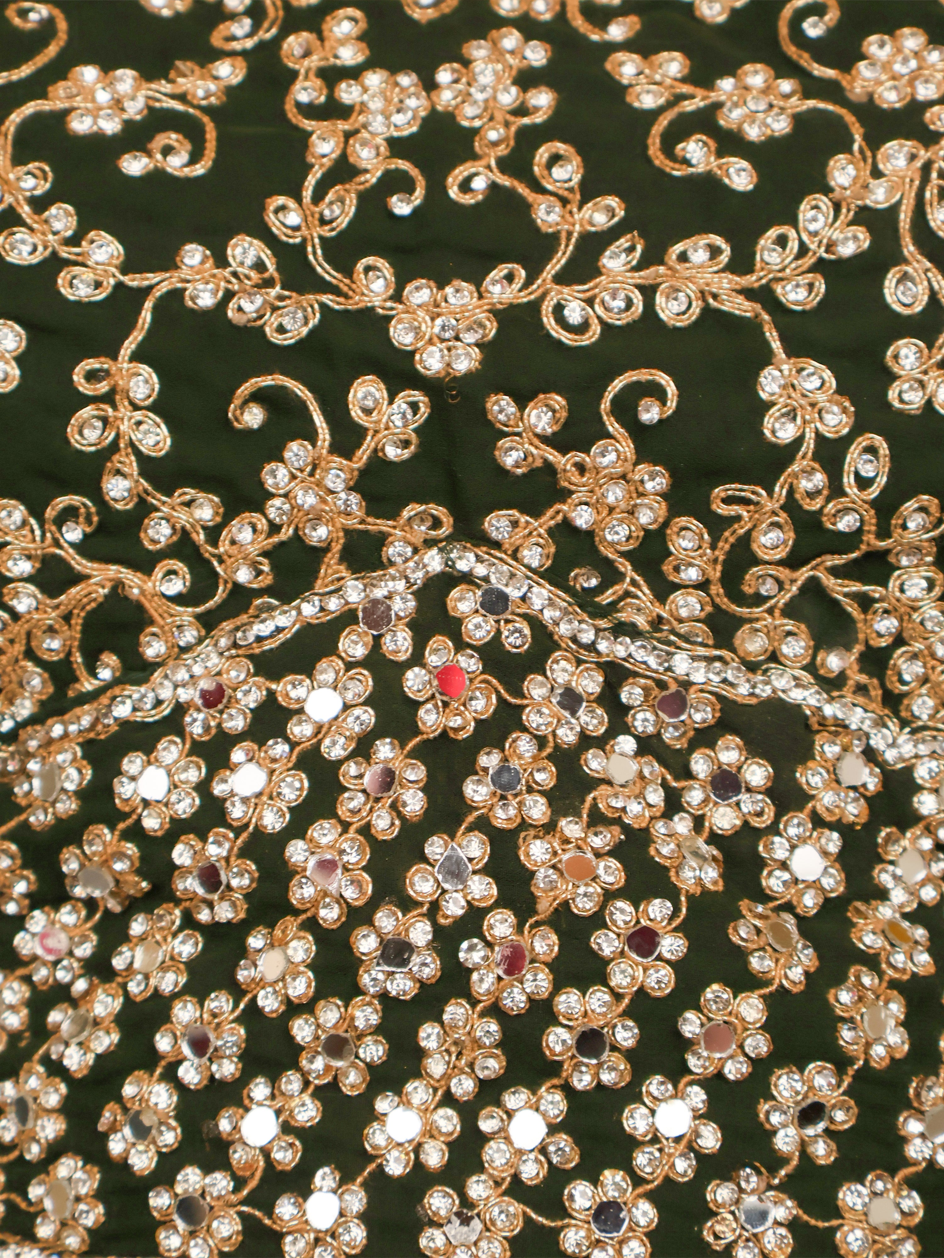 Designer Lehenga & choli with dupatta for Women by Shreekama Dark Green Designer Lehenga for Party Festival Wedding Occasion in Noida