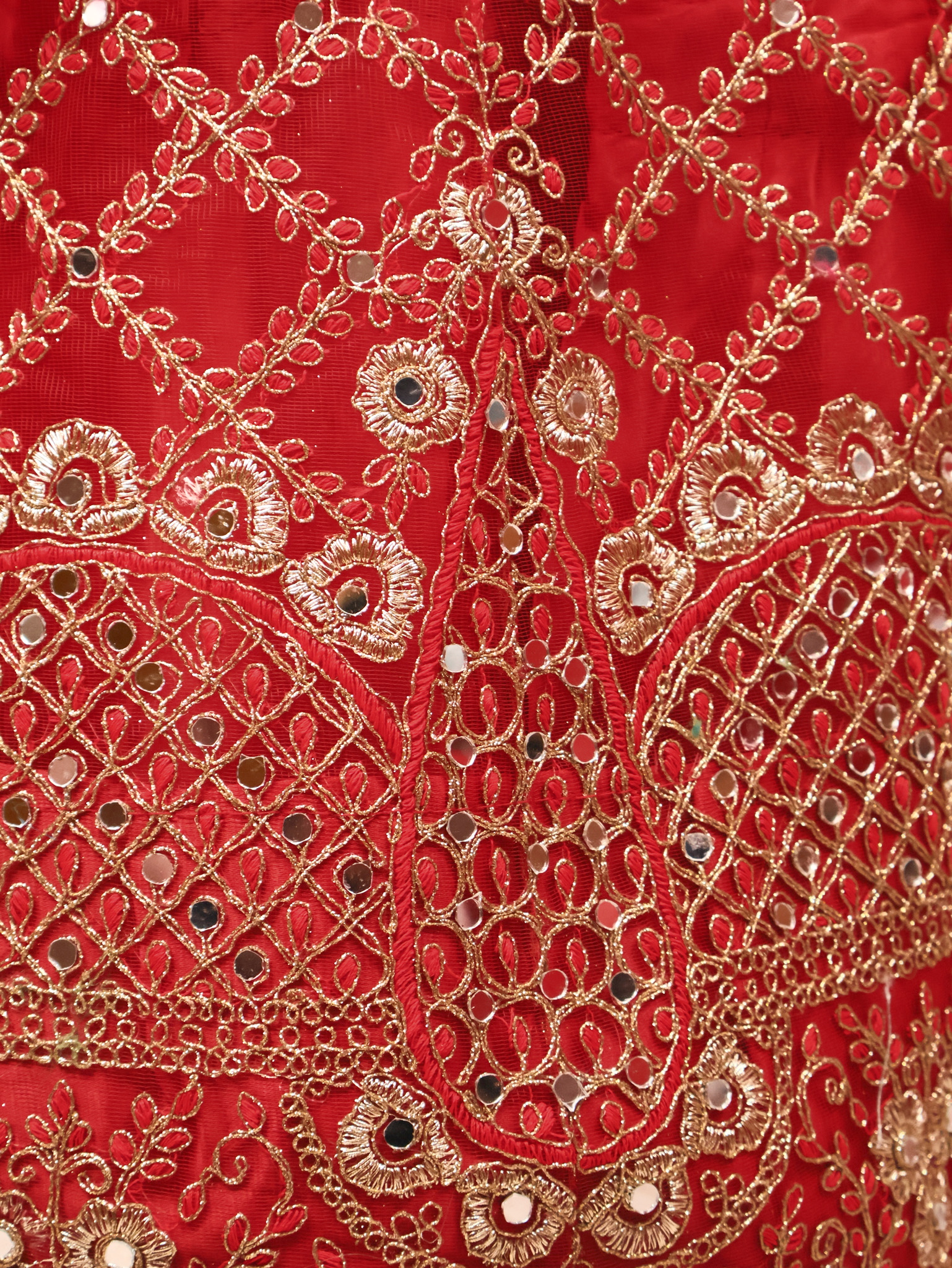 Semi-Stitched Lehenga Embroidery & Zari Thread Work by Shreekama Red Semi-Stitched Lehenga for Party Festival Wedding Occasion in Noida