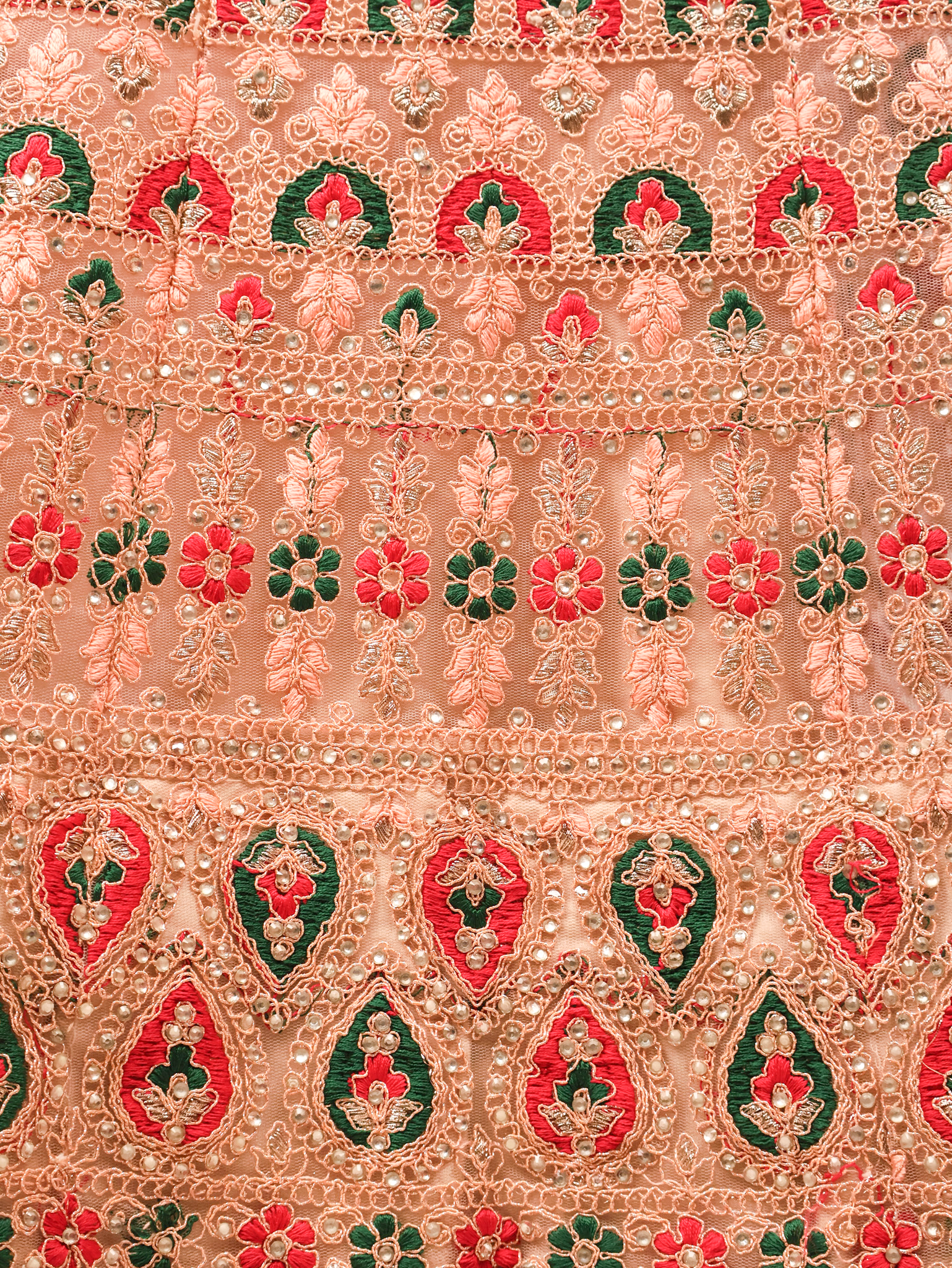 Semi-Stiched Lehenga with Soft Net Fabric & Zari Thread Work by Shreekama Peach Semi-Stitched Lehenga for Party Festival Wedding Occasion in Noida
