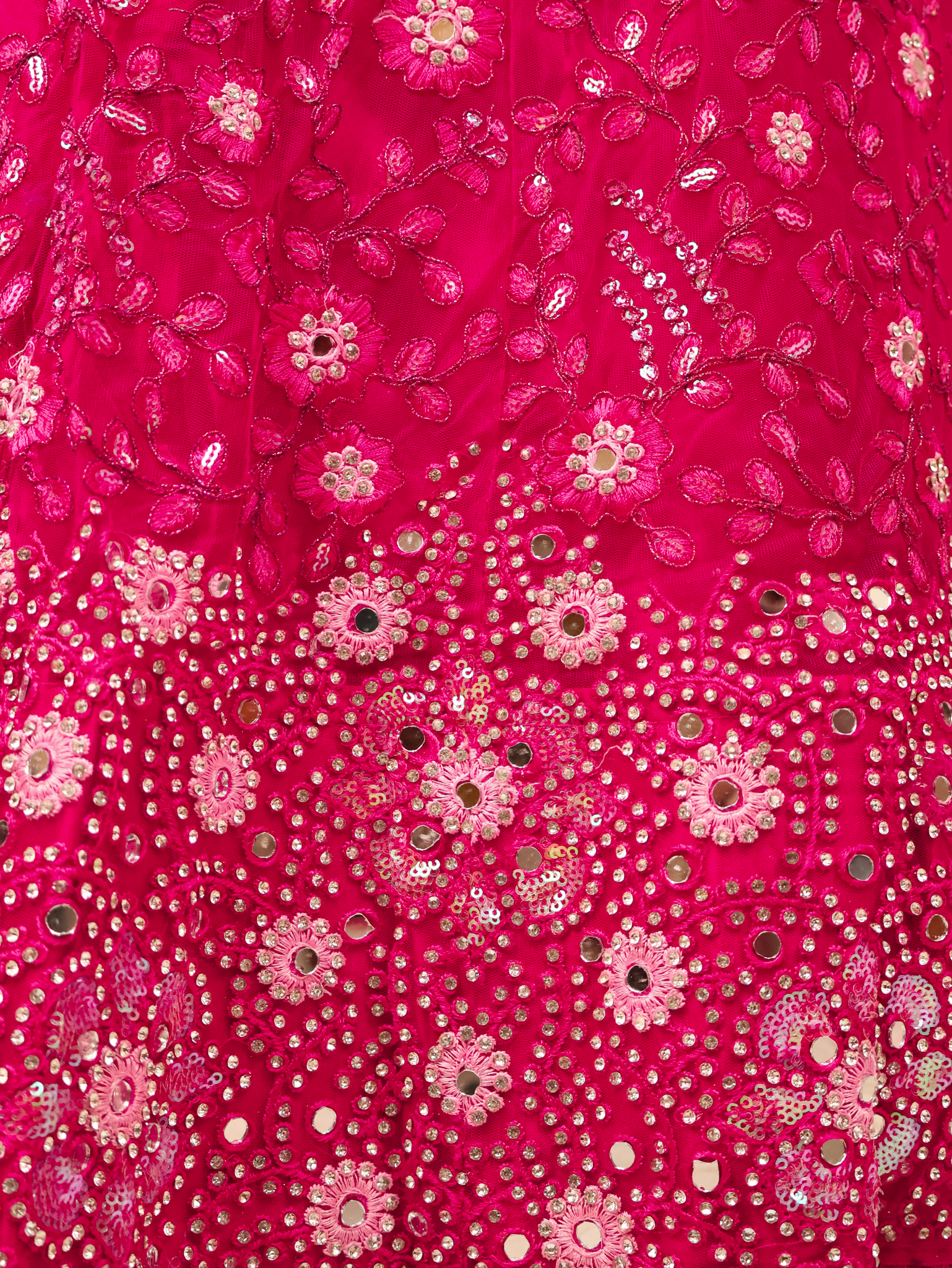 Semi-Stitched Lehenga with Sequin & Embroidery Work by Shreekama Magenta Pink Semi-Stitched Lehenga for Party Festival Wedding Occasion in Noida