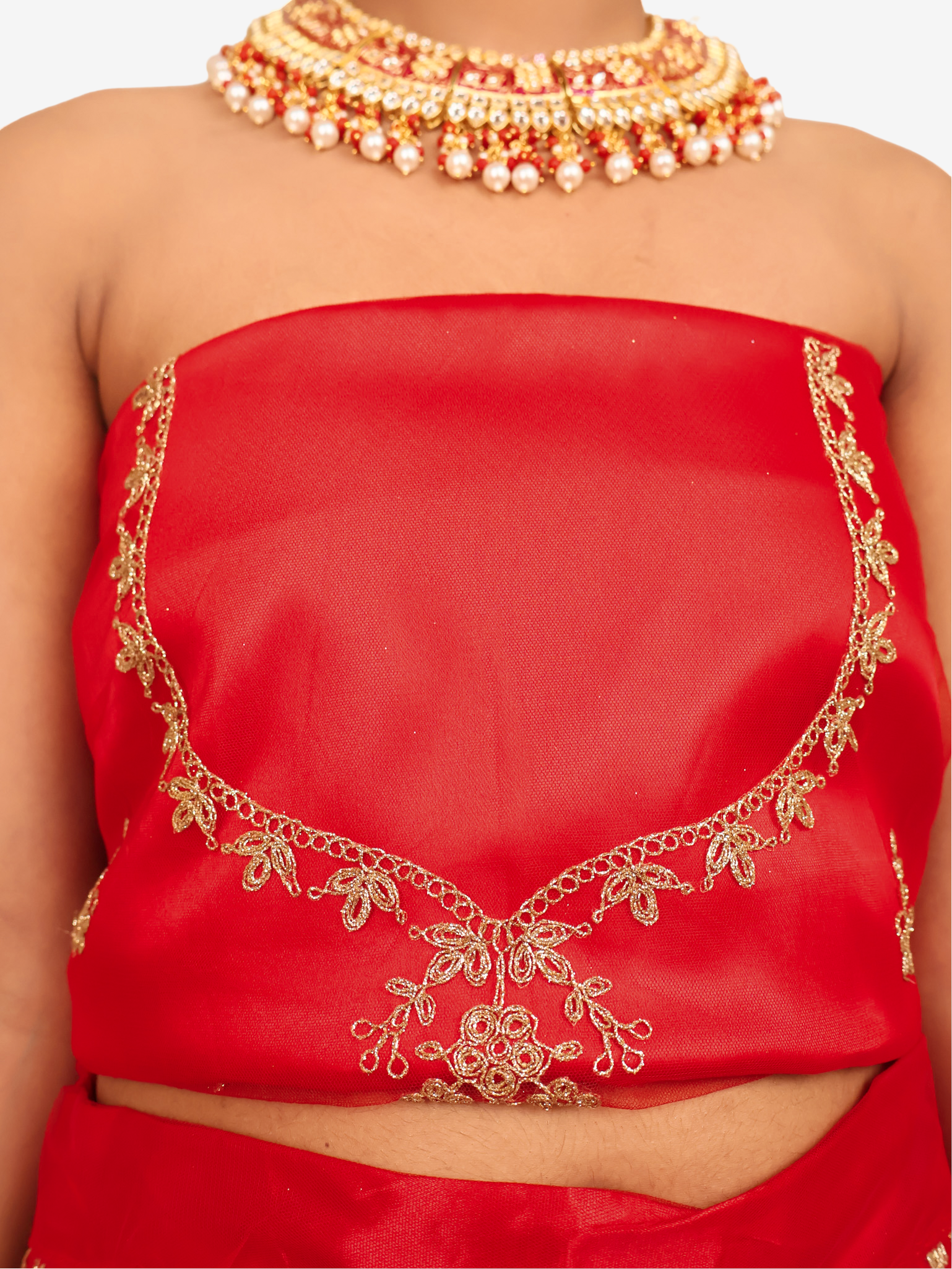 Semi-Stitched Lehenga with Soft Net Fabric & Zari Thread Work by Shreekama Red Semi-Stitched Lehenga for Party Festival Wedding Occasion in Noida