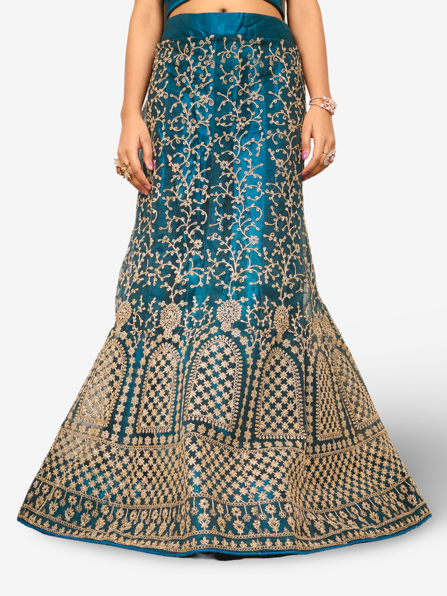 Semi-Stitched Lehenga with Soft Net Fabric & Zari Thread Work by Shreekama Royal Blue Semi-Stitched Lehenga for Party Festival Wedding Occasion in Noida