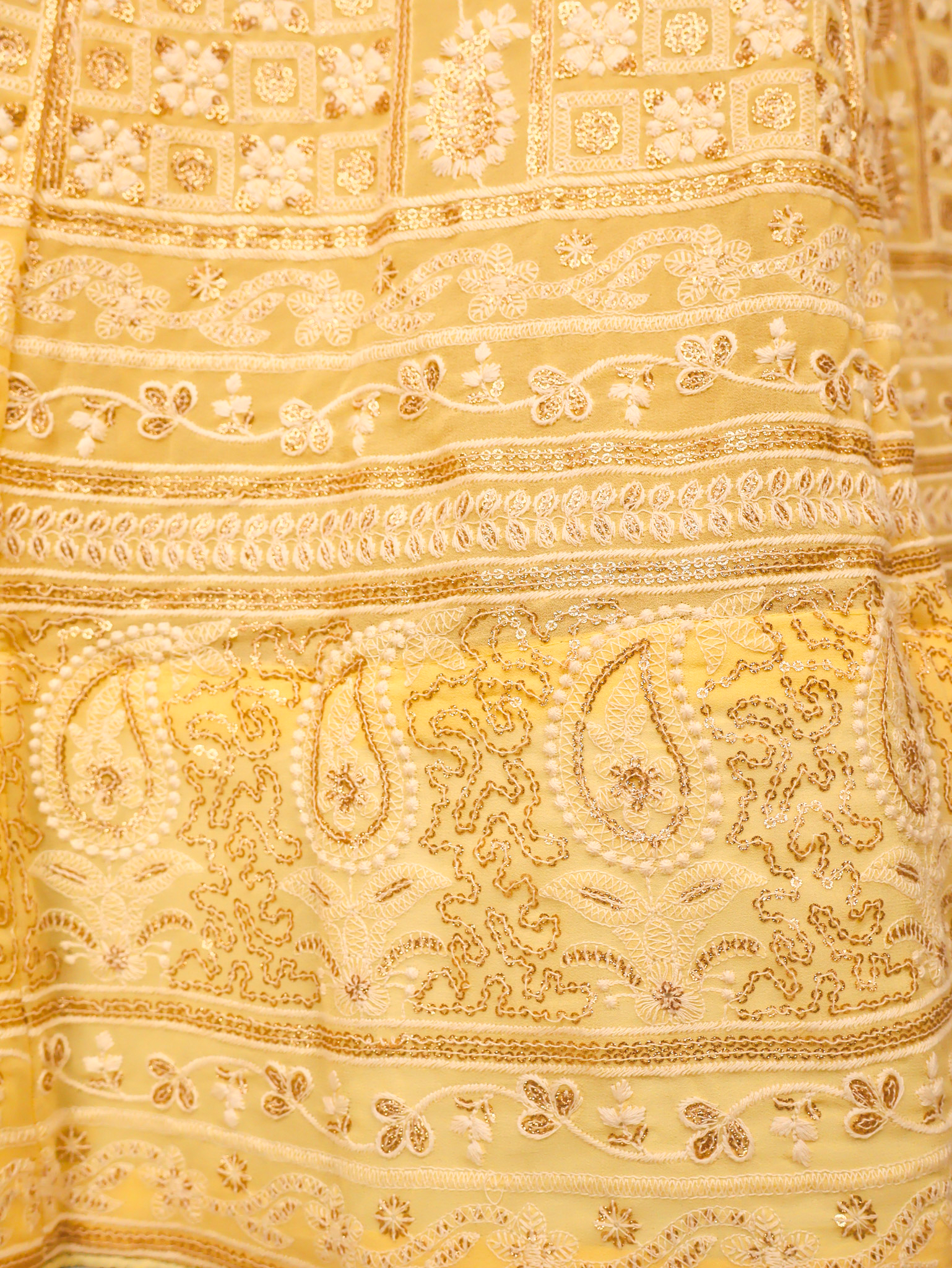 Semi-Stitched Lehenga with Embroidery & Golden Sequin work by Shreekama Yellow Semi-Stitched Lehenga for Party Festival Wedding Occasion in Noida