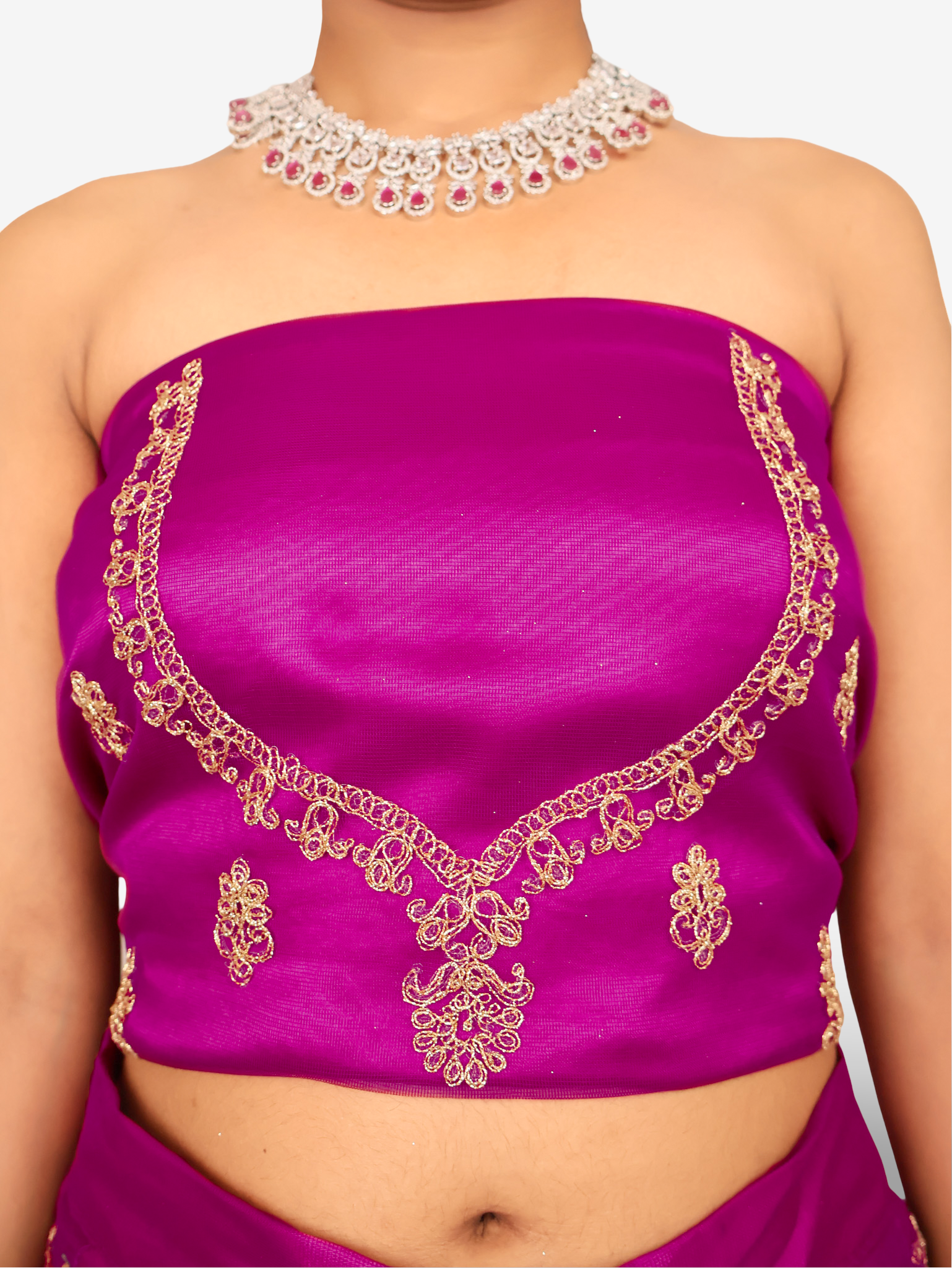 Semi-Stitched Lehenga with Embroidery & Zari Thread Work by Shreekama Purple Semi-Stitched Lehenga for Party Festival Wedding Occasion in Noida