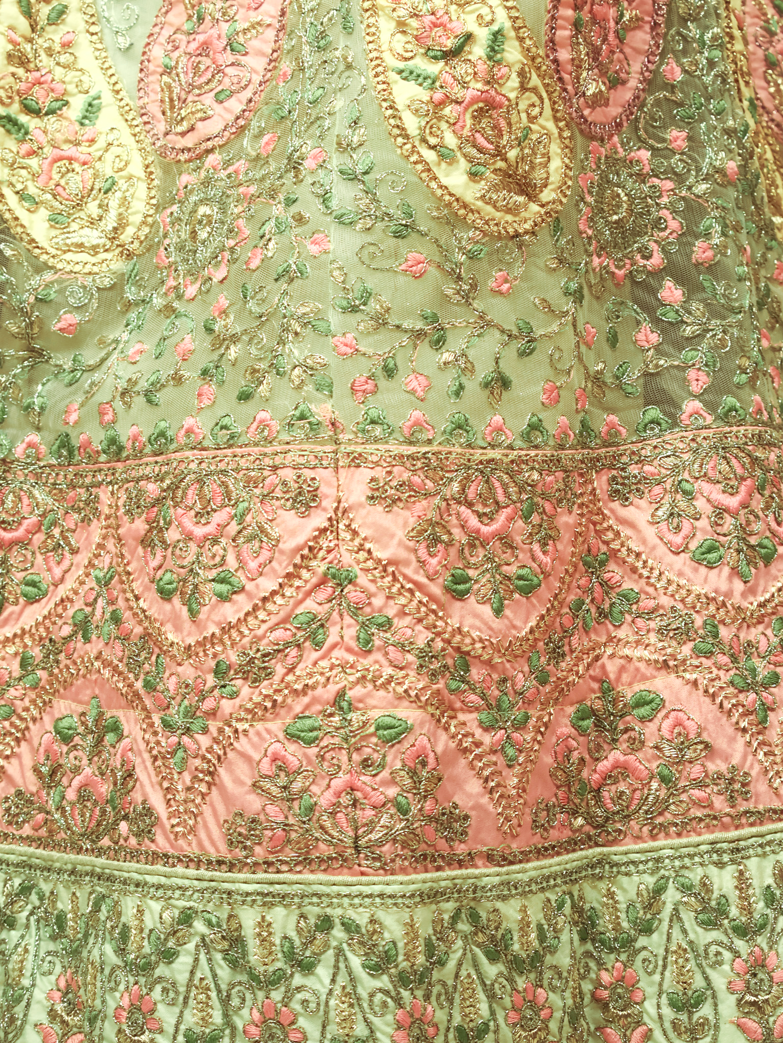 Semi-Stitched Lehenga with Embroidery & Zari Thread Work by Shreekama Pista Green Semi-Stitched Lehenga for Party Festival Wedding Occasion in Noida