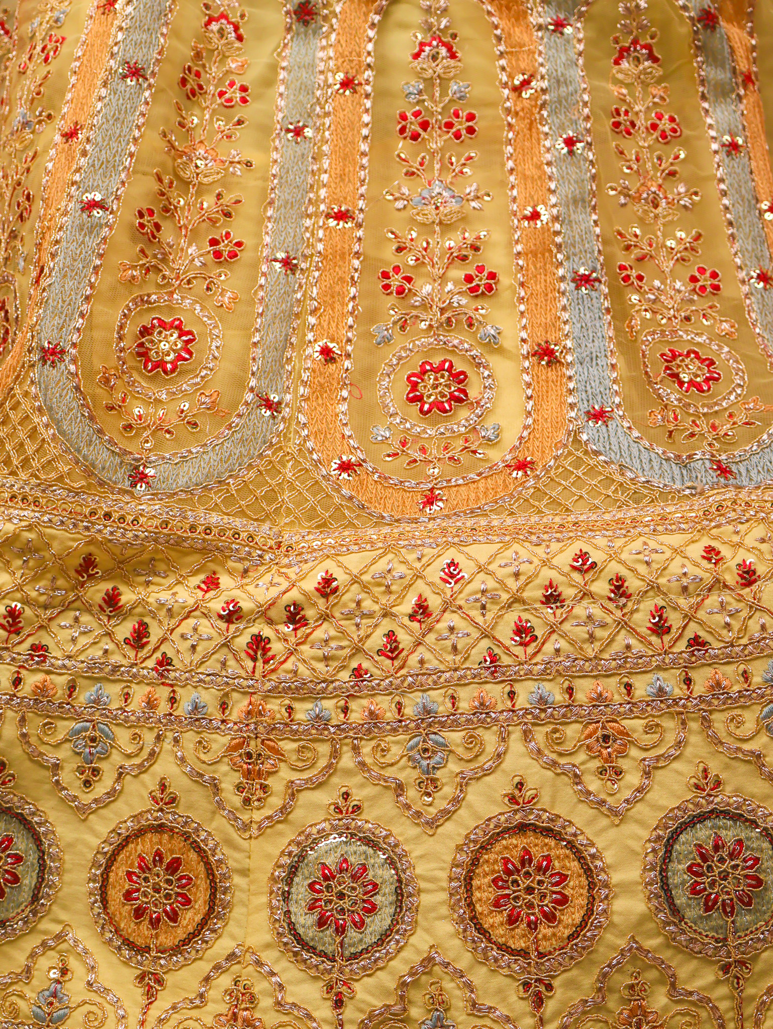 Semi-Stitched Lehenga with Embroidery & Zari Thread Work by Shreekama Yellow Semi-Stitched Lehenga for Party Festival Wedding Occasion in Noida