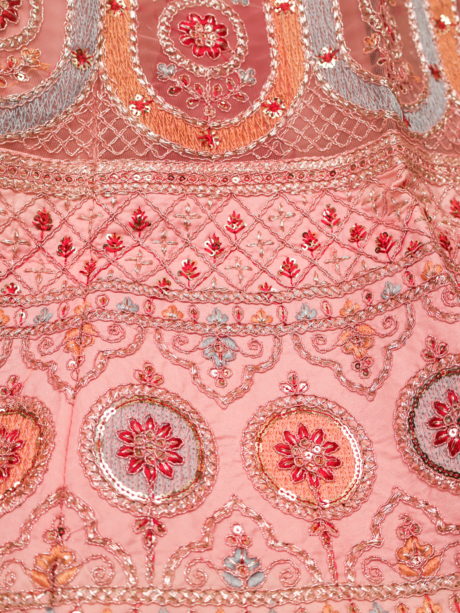 Semi-Stitched Lehenga with Embroidery & Zari Thread Work by Shreekama Baby Pink Semi-Stitched Lehenga for Party Festival Wedding Occasion in Noida