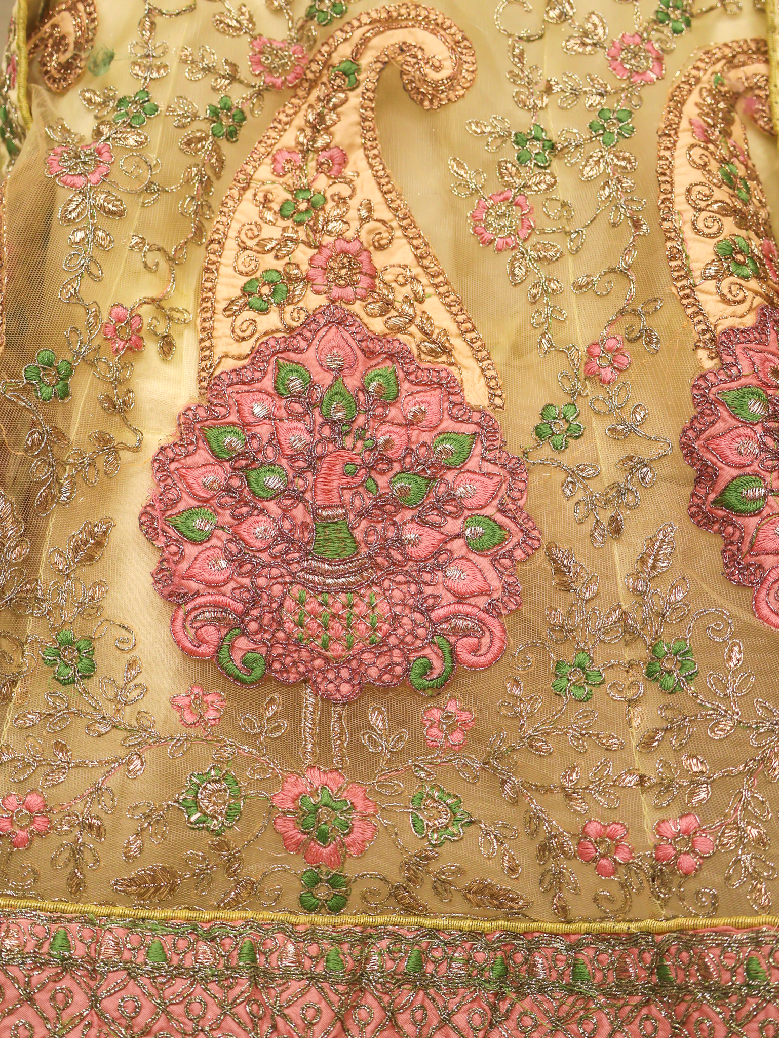 Semi-Stitched Lehenga with Soft Net Fabric & Zari Thread Work by Shreekama