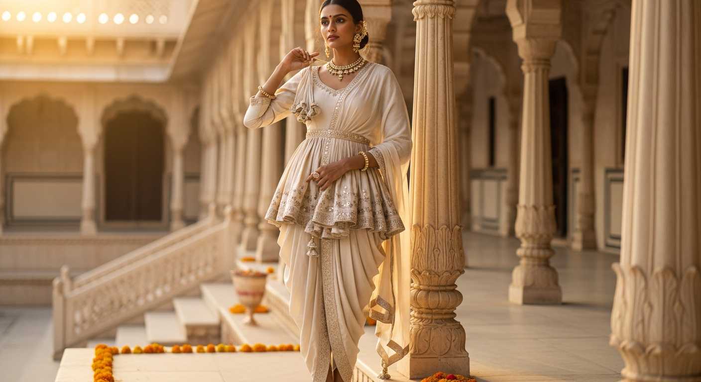 Peplum-Tops-with-Dhoti-Salwarsnull-A-Chic-Look-for-Raksha-Bandhan