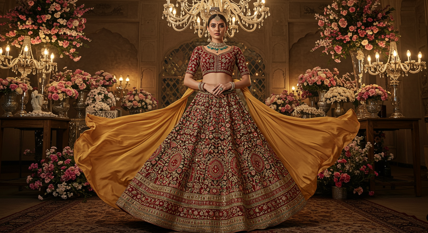 Latest-Trends-in-Party-Wear-Lehengasnull-What’s-Hot-This-Season?