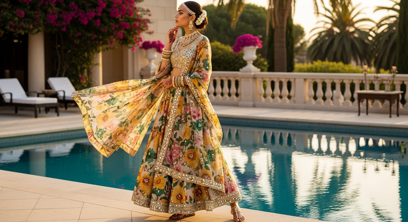 Pool-Party-Mehendi-Outfitsnull-Floral-Lehengas-&-Breezy-Co-Ords