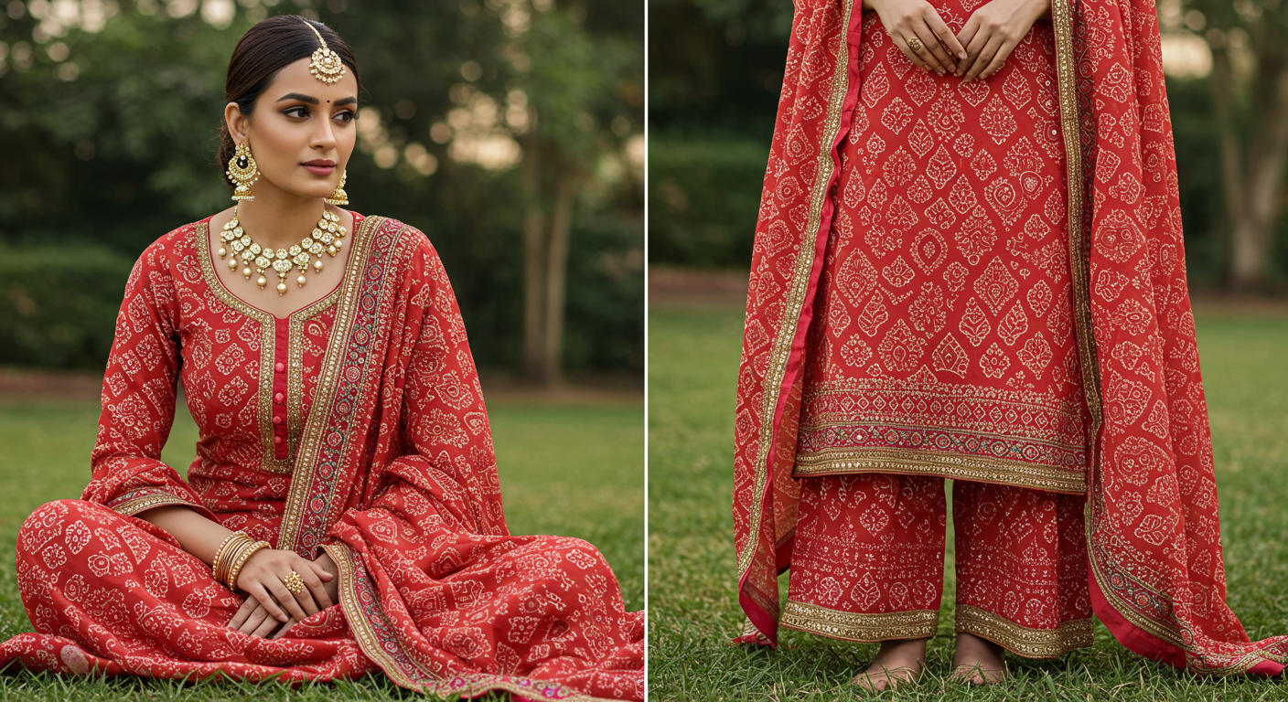 How-to-Accessorize-Your-Bandhani-Suit-Set-for-a-Glamorous-Look