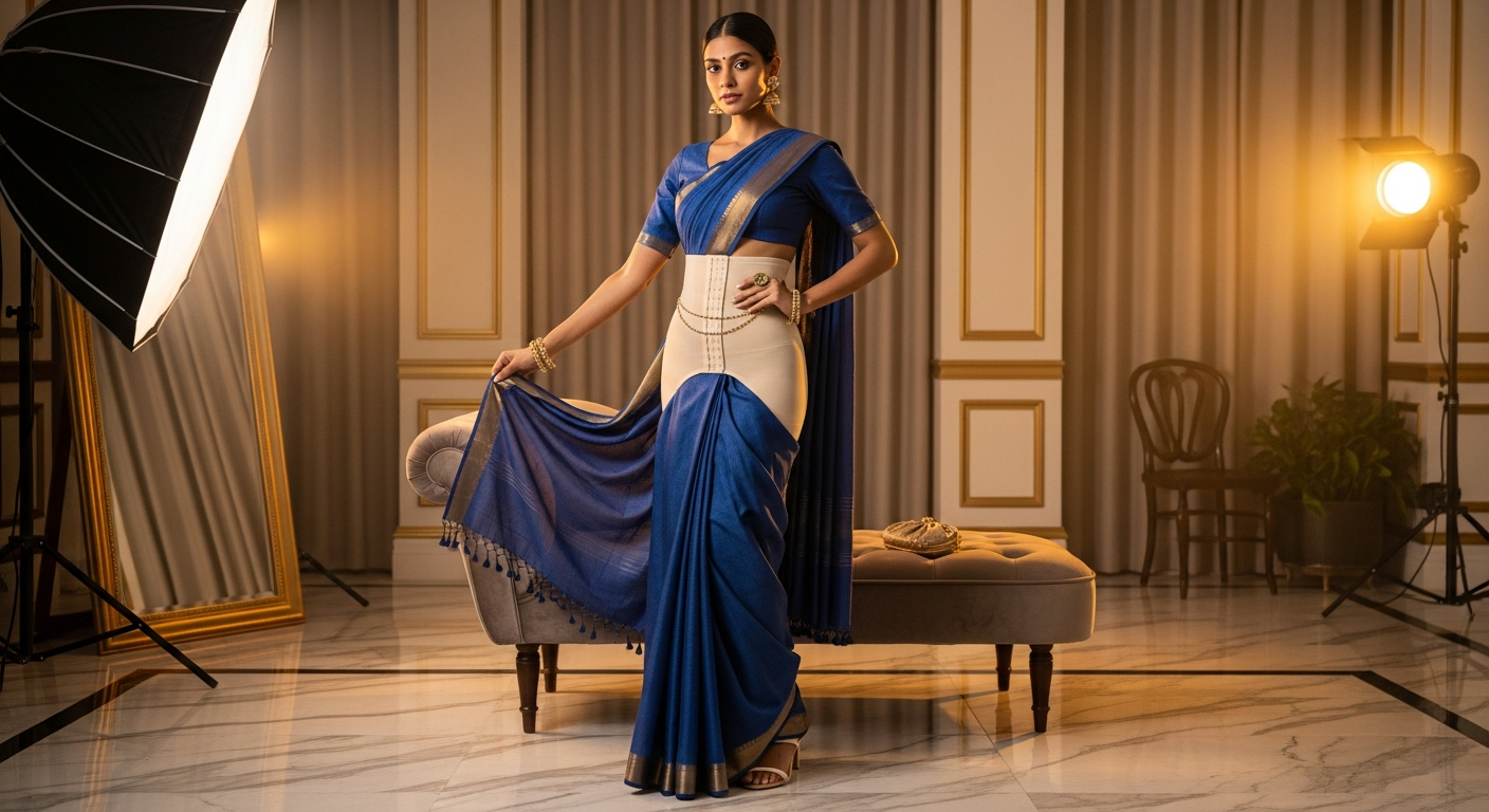 Can-You-Sit-Comfortably-in-Saree-Shapewear?-A-Complete-Guide