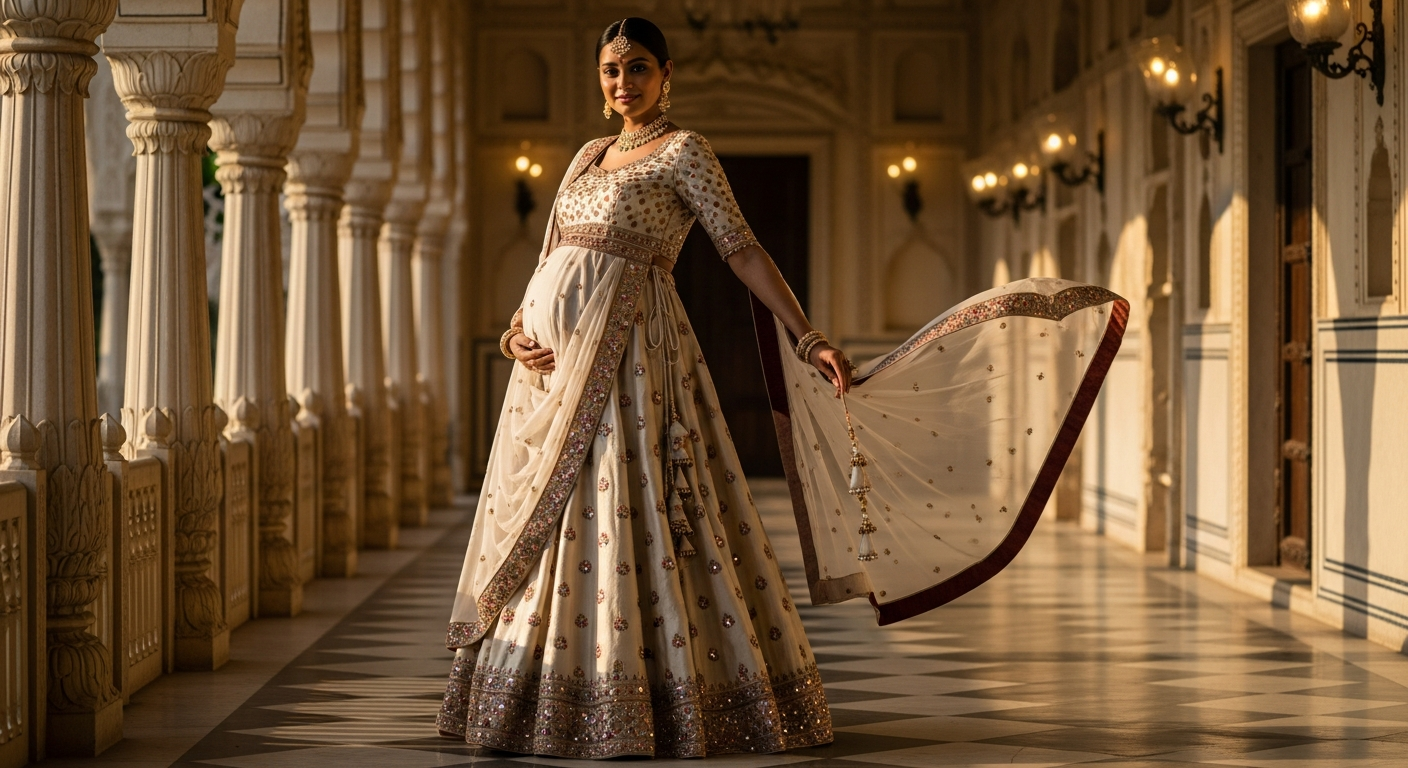 Maternity-Lehengasnull-How-to-Wear-a-Lehenga-with-a-Baby-Bump