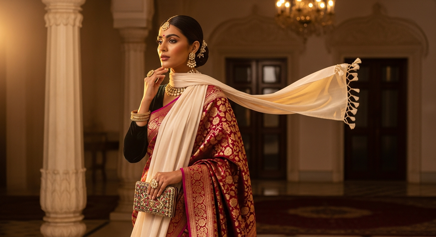 Neck-Drape-Saree-Stylenull-Scarf-Like-Pallu-for-Winter-Weddings