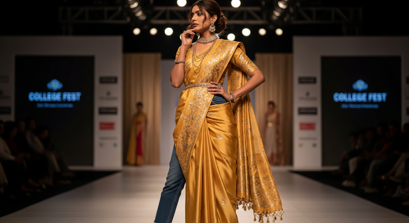 Saree-with-Jeansnull-The-Ultimate-Fusion-Guide-for-College-Fests