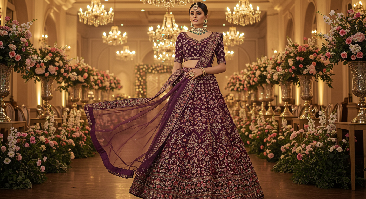 How-to-Style-a-Purple-Lehenga-with-the-Right-Jewelry-and-Makeup