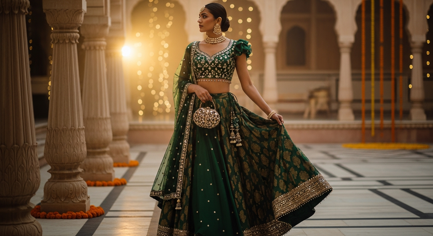 Sangeet-Outfits-on-a-Budgetnull-Crop-Top-Skirt-Sets-Under-â‚¹5000