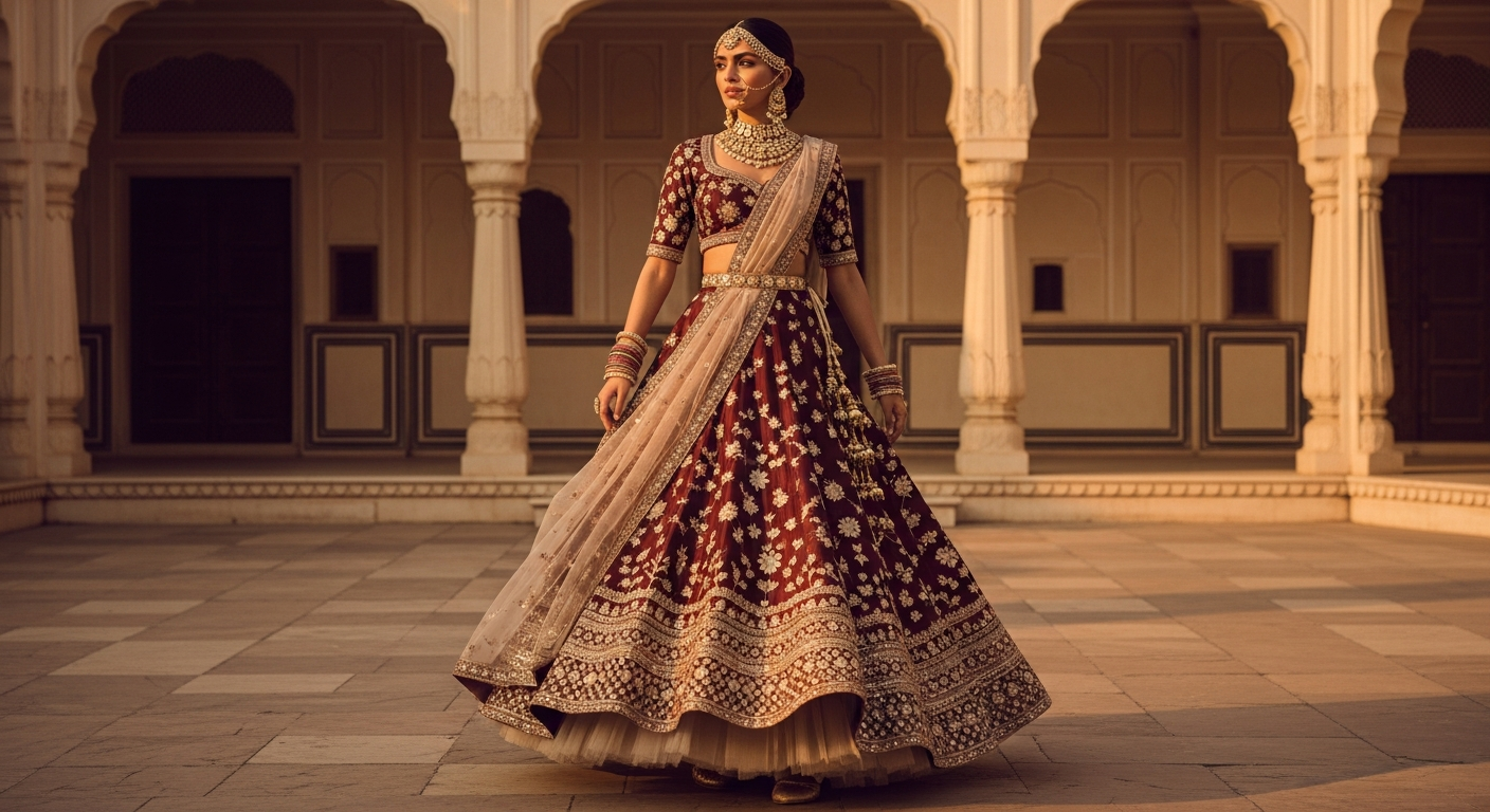 Lehenga-Styling-for-Apple-Shaped-Bodiesnull-High-Waist-vs.-Low-Waist