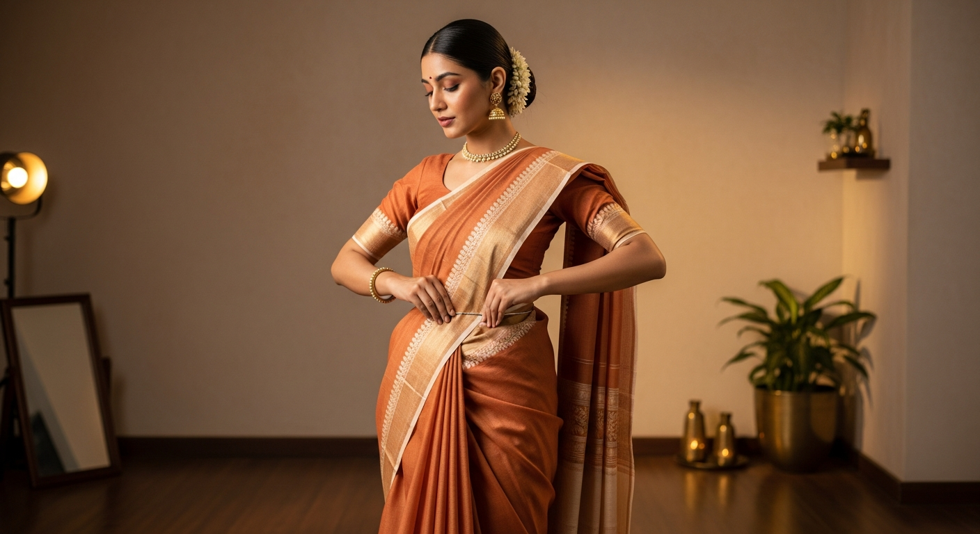 Saree Draping for Beginners: The Basic Nivi Drape Step-by-Step – Shreekama