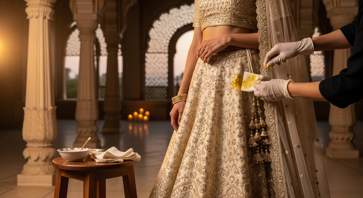 Removing-Turmeric-(Haldi)-Stains-from-Expensive-Silk-Lehengas
