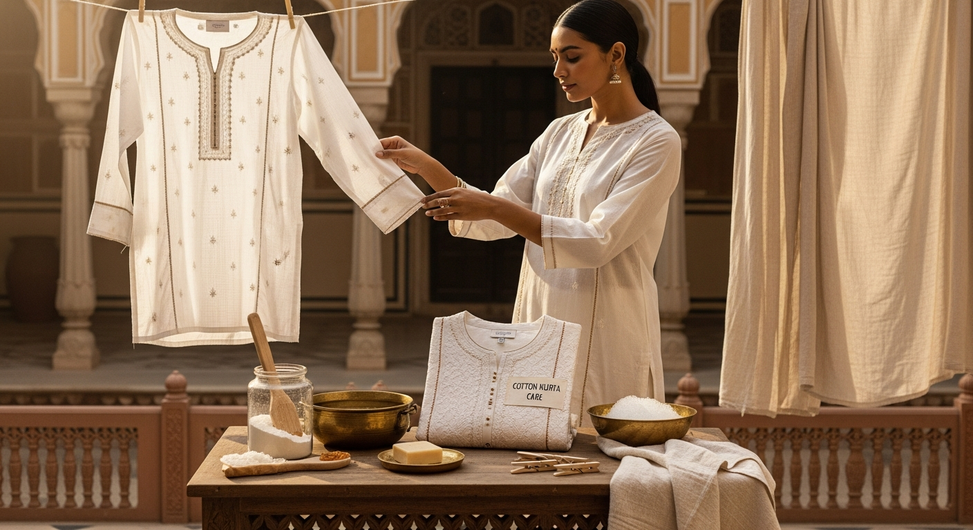 How-to-Wash-Cotton-Kurtas-to-Prevent-Shrinkage-and-Color-Bleeding