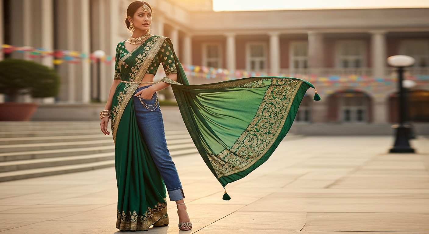 Saree-with-Jeansnull-The-Ultimate-Fusion-Guide-for-College-Fests