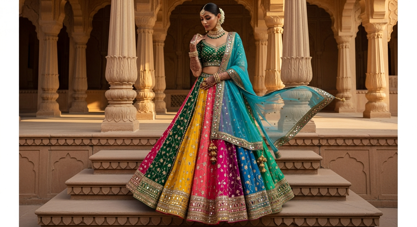 Multicolor-Lehengasnull-The-Panelled-Trend-for-Mehendi-2025