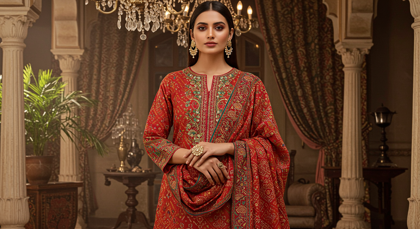 Best-Dupatta-Styles-to-Pair-with-a-Bandhani-Suit-Set