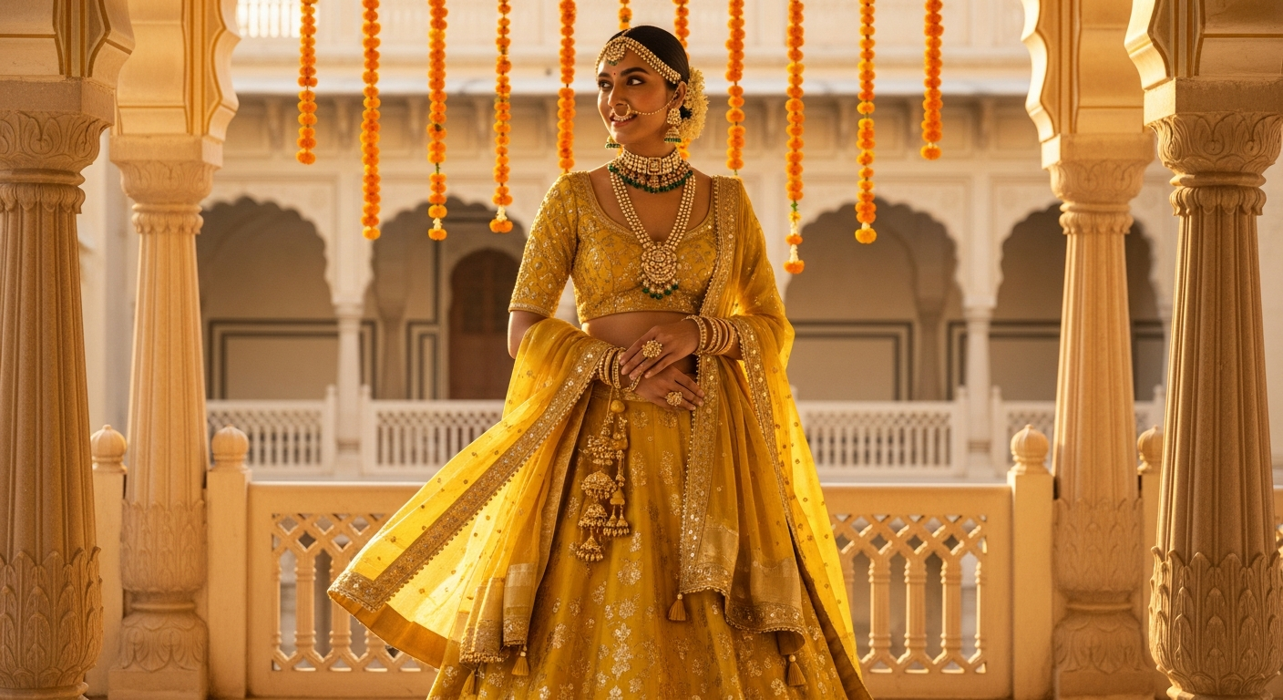 Haldi-Ceremony-Outfit-Ideasnull-Why-Yellow-Lehengas-are-Essential-for-2025