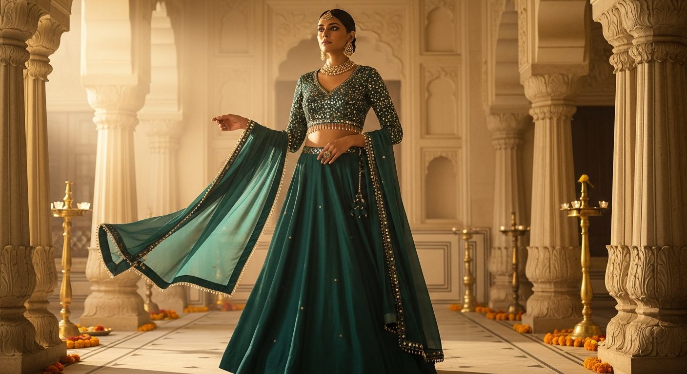 Sangeet-Outfits-on-a-Budgetnull-Crop-Top-Skirt-Sets-Under-â‚¹5000