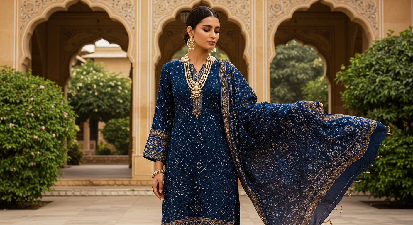 How-to-Pair-Jewelry-with-Bandhani-Suit-Sets-for-a-Royal-Look