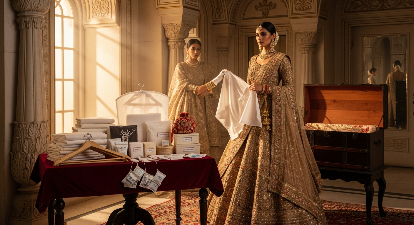 How-to-Store-Your-Heavy-Bridal-Lehenga-to-Prevent-Zari-Tarnishing
